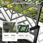 PHI VILLA 43 Inch Cast Iron Steel Frame Outdoor Garden Bench, Patio Furniture - Image 4