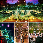 Mlambert 144Ft Multicolor Outdoor Patio Lights, Dimmable RGB Cafe String Lights - Image 5