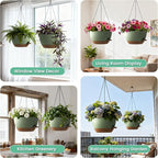 13 Inch 2 Pack Large Self Watering Hanging Planters - Image 6