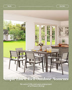5-Piece Outdoor Dining Set, Aluminum Dining Table Set - Image 7
