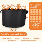 Gardzen 6-Pack 25 Gallon Grow Bags, Aeration Fabric Pots - Image 7