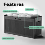 ROJIK Outdoor Storage Housing Deck Box, Waterproof Patio Furniture, Garden Tools - Image 4