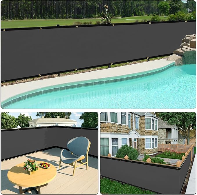 UPGRADE Privacy Fence Screen 6'x43' Dark Grey Outdoor 90% Visibility Blockage - Image 6