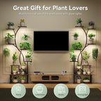 Plant Stand Indoor with Grow Lights 9 Tiered Wood Plant Shelf 62" Tall Plant - Image 7