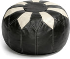 Thgonwid Unstuffed Moroccan Faux Leather Pouf Ottoman by Thgonwid