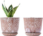 Gepege 6 Inch Beaded Ceramic Planter Set of 2 by Gepege