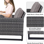 Belord 6 Piece Outdoor Furniture Patio Wicker Sofa Set, Oversize Outdoor Dining - Image 5