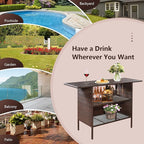 ReunionG Outdoor Wicker Bar Patio Rattan Counter Table - Image 6