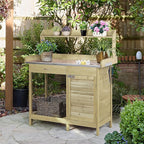 Yaheetech Outdoor Potting Bench Table, Garden Work Bench w/Metal Tabletop Work - Image 2