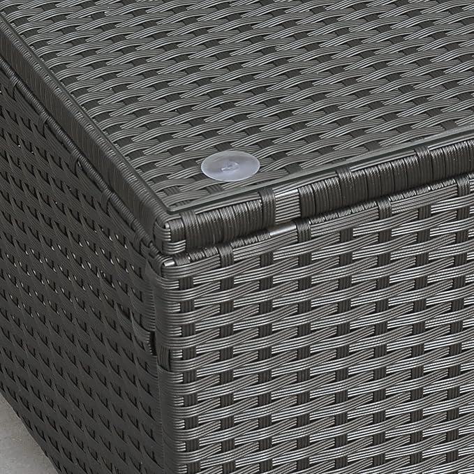 Outsunny Patio Furniture, Wicker Coffee Table, Hand-Woven PE Rattan Side Table - Image 9