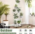Plant Stand with Wheels 6 Tier Metal Flower Shelf - Image 5