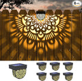 6 Pack Solar Fence Lights Outdoor Wall Lights Black Plastic Solar Powered Deck by EKQ