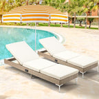 HOMREST Outdoor Chaise Lounge Chair Set of 2, Patio Wicker Lounge Chairs - Image 8