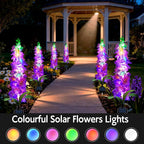 Solar Garden Lights, Solar Purple Delphinium Flowers Lights 4 Pack 80 LEDs - Image 3