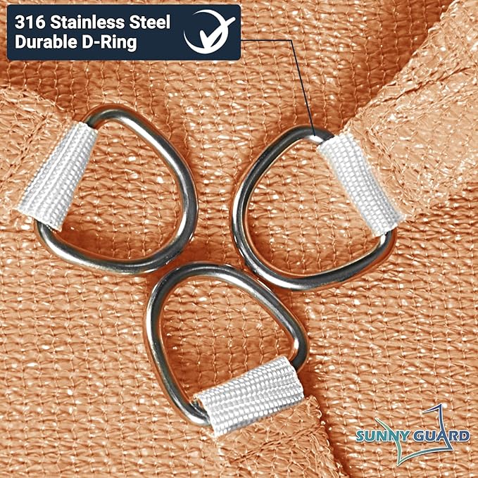 SUNNY GUARD Custom Size 12'x24' Peach Fuzz Sun Shade Sail Rectangle UV Block - Image 6