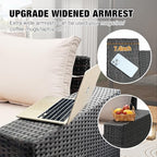 6 Pieces Patio Furniture Set All-Weather Outdoor Wicker Sectional Conversation - Image 2