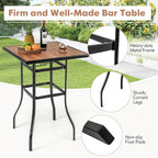 Tangkula 27.5 Inch Patio Bar Table, Outdoor Bar Height Table - Image 8