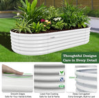 A ANLEOLIFE 8X4X1.5 ft Galvanized Raised Garden Beds Outdoor, Oval Large Metal - Image 4