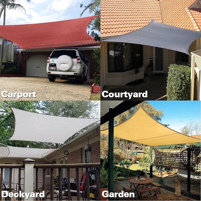 KANAGAWA 10'X24' Rust Red Custom Size Sun Shade Sail Rectangle UV Block Canopy - Image 7