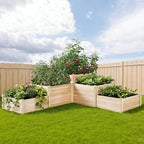 AMERLIFE 3-Tier Raised Garden Bed, 28 Inch Depth Fir Wood Planter Box - Image 2