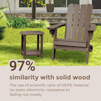 Adirondack Square Outdoor Side Table, 2-Tier Storage Patio Side Table, HDPE End - Image 5