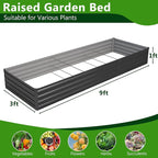 2PCS 9x3x1ft Galvanized Raised Garden Bed Kit, Metal Planter Box - Image 2
