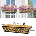 2 Pack 24 Inch Window Boxes Planters Railing Planter Box - Image 6