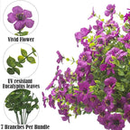 Artificial Fake Flowers for Outdoor Spring Decoration, 16 Bundles Faux Silk - Image 3