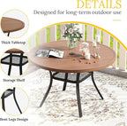 VICLLAX Round Patio Table with Adjustable Umbrella Hole, All Weather Outdoor - Image 4