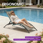 PURPLE LEAF Outdoor Chaise Lounge Chair Set of 3 Patio Pool Lounger Bronze - Image 5