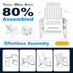 Devoko PP Material Rocking Chair Outdoor Indoor All Weather High Back Patio - Image 5
