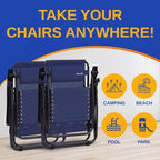 SereneLife Outdoor Zero Gravity Lounge Chair Set - Image 5
