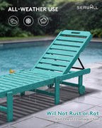 SERWALL Outdoor Chaise Lounge Set of 4, HDPE Lounger - Image 7