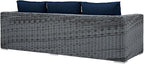 Modway EEI-1874-GRY-NAV Summon Wicker Rattan Outdoor Patio Sofa - Image 6