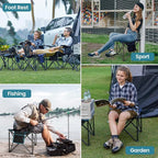 FUNDANGO Folding Camping Stool, 2 Pack 18.1 Inch Oversized Foot Stools 400 Lbs - Image 4
