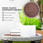 Outsunny 18" Outdoor Wicker Coffee Table, 2-Tier Patio Side Table - Image 7