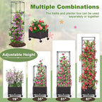 Giantex Raised Garden Bed with Tomato Cages, 67” Adjustable Height, Self - Image 7