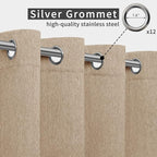 Easy-Going Linen Look Outdoor Curtains Waterproof Windproof Porch Curtains - Image 3