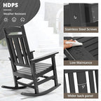 LUE BONA Outdoor Rocking Chairs Set of 2, Weather Resistant HDPS Poly Rocker - Image 4