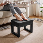 IBUYKE 16 Inch Small Foot Stool Ottoman, Rectangle PU Faux Leather Foot Rest - Image 4