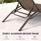 PURPLE LEAF Outdoor Oversized Chaise Lounge Chair Set of 3 Patio Pool Lounger - Image 6