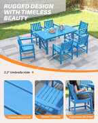 HDPE Patio Dining Set, 5-Piece Outdoor Table and Chairs - Image 9