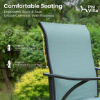 PHI VILLA Outdoor Bar Stools Set of 6, Swivel Patio Bar Stools & Chairs - Image 6