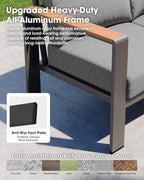 Aluminum Outdoor Patio Furniture Set 8 Seats, Outdoor Sectional Corner Sofa - Image 5
