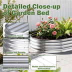 Galvanized Raised Garden Bed Outdoor, Easy Assemble Large Oval Plant Container - Image 2