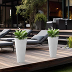 Kante Tall Round Planter Set of 2, 18 Inch Tall Decorative Planter Pots - Image 5