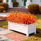 Artificial Fake Plants Flowers for Outdoors Fall Decor, 12 Bundles Fall Leaves - Image 3