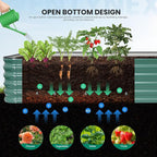 8×3×1.4FT Galvanized Raised Garden Bed Outdoor, Metal Raised Garden Bed Kit - Image 4