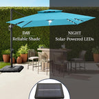 Best Choice Products 9x12ft LED Cantilever Patio Umbrella w/Base Included & - Image 6