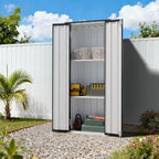 Aoxun 2.5’x1.5’ Outdoor Storage Cabinet, Outdoor Metal Storage Shed - Image 7